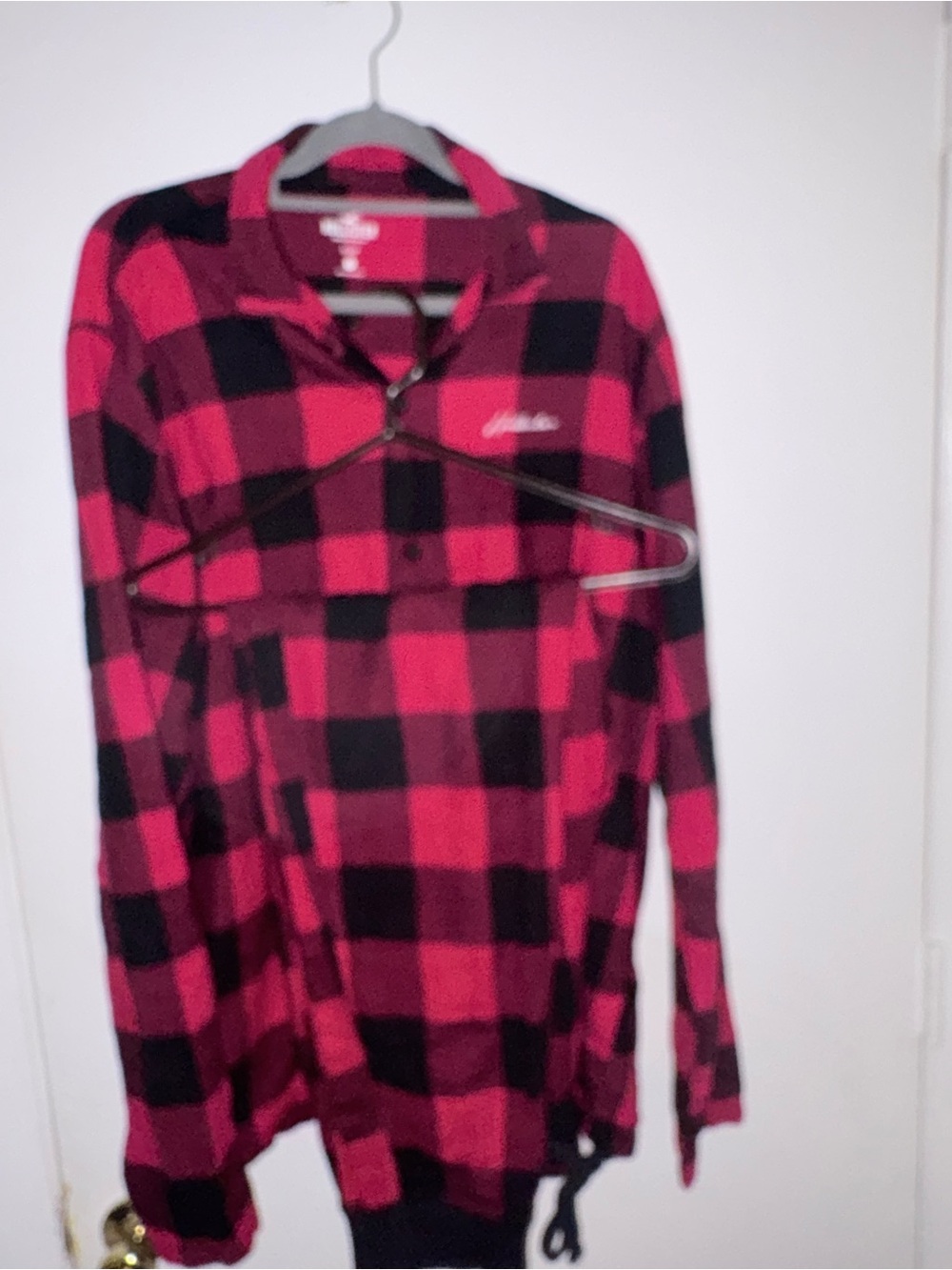 2 Holiday Pajamas with Brown and Green Accents and Red and black Hollister Xmas